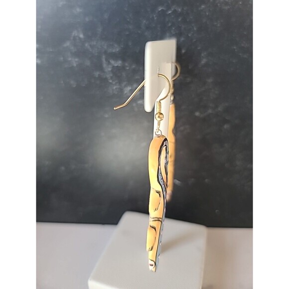 Painted Wooden Dangling Salamander Earrings Vintage Costume Jewelry NOS - Picture 7 of 10